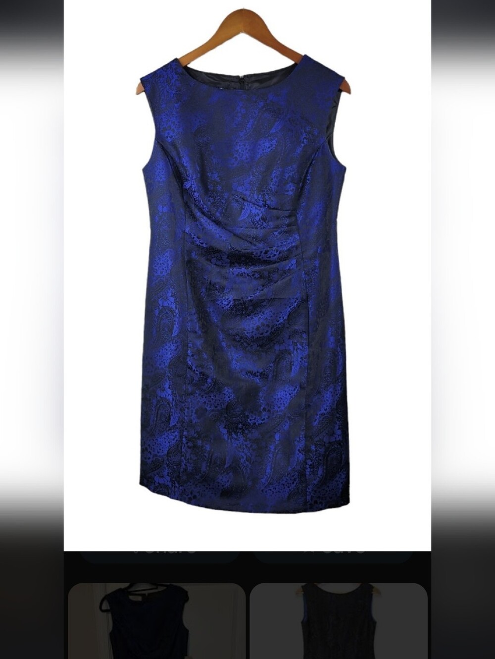 Kasper sheath Texture dress blue black size 6 nice details pretty fit and…